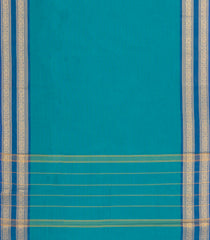 Light Blue Woven Chettinad Cotton Saree With Contrast Border-CN1839