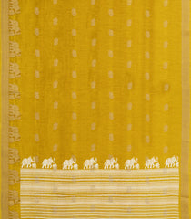 Mustard Printed Synthetics Dola Saree Zari Buttas-BL5304