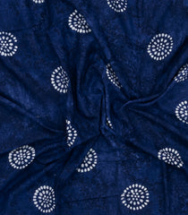 Indigo Printed Jaipur Cotton Saree With Contrast Border-JC1710