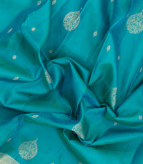 Turquoise Handloom Kanchipuram Silk Saree With Bird Motifs-KA15028-Turquoise
