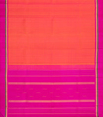 Orange Handloom Kanchipuram Silk Saree With Stripes-KA15515