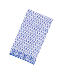 Blue Printed Jaipur Cotton Saree With Floral Motifs-JC1605
