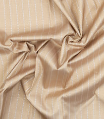 Taupe Handloom Korvai Kanchipuram Silk Saree With Zari Stripes-KA15482
