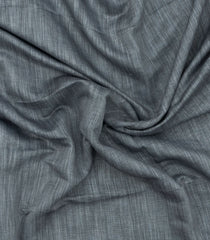 Grey Printed Art Linen Saree With Temple Border & Jhalar-BL6067
