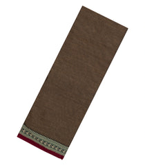 Dark Beige Woven Chirala Cotton Saree With Narayanapet Border-CR1473