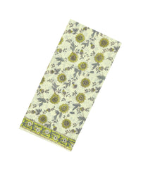 Light Green Printed Jaipur Cotton Saree With Floral Motifs-JC1882