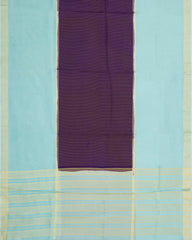 Dark Purple Woven Blended Viscose Saree With Contrast Border-BL5586