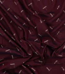 Maroon Woven Bengal Cotton Saree With Chevron Motifs-BG1812