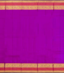 Dark Purple Handloom Kanchipuram Silk Saree With Checks & Buttas-KA15263