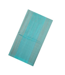 Sky Blue & Grey Woven Kora Soft Silk Saree With Stripes -SO4758