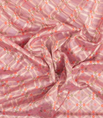 Baby Pink Handloom Banarasi Tissue SIlk Saree With Meena Floral Motifs-BE1844