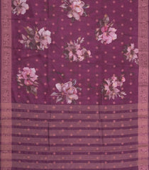 Burgundy Printed Synthetic Dola Silk Saree With Zari Buttas & Border-SY0252