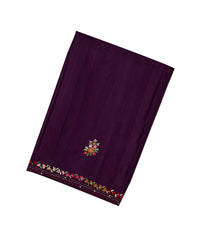 Dark Purple Woven Art Viscose Saree With Meena Embroidered Floral Motifs-BL4658