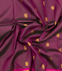 Purple Handloom Kanchipuram Silk Saree With Zari Stripes & Buttas-KA15711