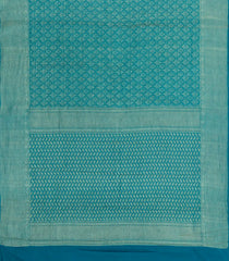 Cyan Woven Mysore Silk Saree With Floral Motifs-MS3509