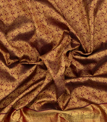 Maroon Handloom Kanchipuram Silk Saree With Annam Motifs-KA16417