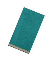 Cyan Woven Tussar Silk Saree With Thread work Border-TU3522