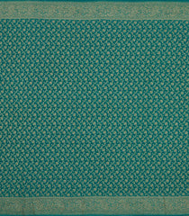 Sea Green Handloom Banarasi Khaddi Georgette Silk Saree With Floral Motifs-BE1790