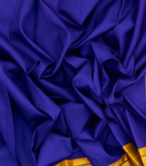 Blue Handloom Korvai Kanchipuram Silk Saree With Mustard Border-KA13076