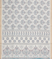 Off White Printed Synthetic Kotha Silk Saree With Zari Border-SY0035