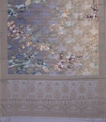 Lavender Woven Art Dola Silk Saree With Brocade & Printed Floral Motifs-BL4205