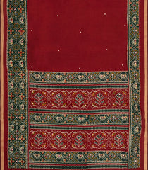 Red Printed Synthetic Viscose Dola Silk Saree With Mirror Work-SY0264