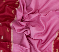 Bubblegum Pink Woven Blended Viscose With Contrast Border-BL5579