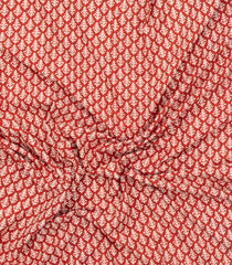 Red Printed Jaipur Cotton Saree With Border-JC1844