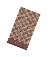 Taupe Woven Tussar Silk Saree With Printed Floral Motifs-TU3087
