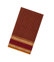 Maroon Handloom Silk Cotton Saree With Checks & Buttas-SC3907