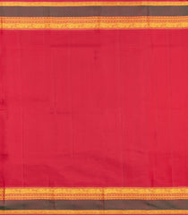 Yellow Handloom Korvai Kanchipuram Silk Saree With Crimson Border-KA15326