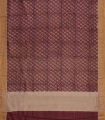 Maroon Printed Chanderi Cotton Saree With Zari Border-CC1589