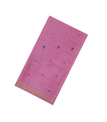 Pink Woven Tussar Silk Saree With Tribal Motifs-TU3499