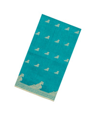 Turquoise Printed Synthetics Dola Saree Zari Buttas-BL5297