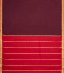 Dark Maroon Woven Mysore Silk Saree With Contrast Zari Border-MS3826