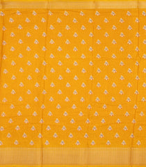 Yellow Printed Synthetic Dola Silk Saree With Motifs & Zari Stripes-SY0452