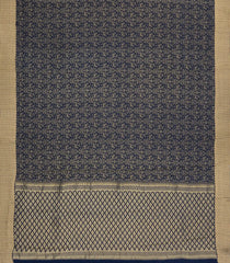 Navy Blue Woven Mysore Silk Saree With Peacock Vine Motifs-MS3306