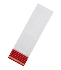 White Woven Mysore Silk Saree With Contrast Zari Border-MS3784