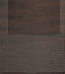 Dark Brown Woven Tussar Silk Saree With Stripes-TU3317