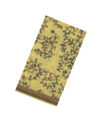 Yellow Printed Art Chanderi Cotton Saree With Zari Border-SY0472