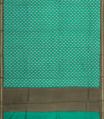 Aquamarine Printed Tussar Silk Saree With Floral Motifs-TU3606