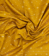 Mustard Printed Synthetic Dola Silk Saree With Zari Stripes-BL5711