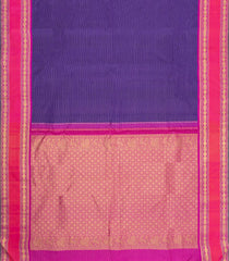 Violet Handloom Korvai Kanchipuram Silk Saree With Vairaoosi Stripes-KA15916