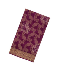 Magenta Printed Synthetics Dola Silk Saree With Floral Zari Motifs-BL5252