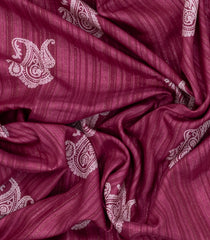 Dusty Pink Printed Synthetics Dola Zari Lining With Jacquard Zari Border-BL5183