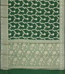 Green Woven Dupion Silk Saree With Floral Jaal Motifs-DS0575