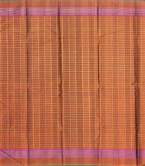 Taupe Handloom Kanchipuram Silk Saree With Checks