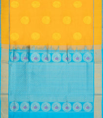 Mustard Handloom Silk Cotton Saree With Buttas & Contrast Border-SC4721