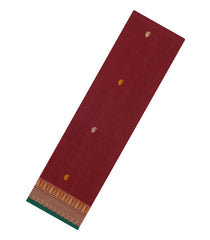 Crimson Handloom Kanchi Cotton Saree With Mango Buttas-KC1733