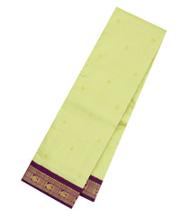 Light Green Handloom Korvai Kanchipuram Silk Saree With Zari Buttas-KA15476